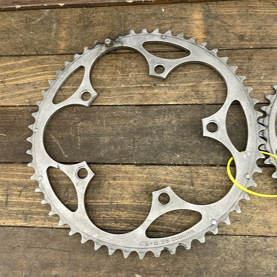 Shimano SG Chainring Set 53/39T 130 BCD 5-Bolt Road Double Silver Alloy Vintage - Image 4 of 4