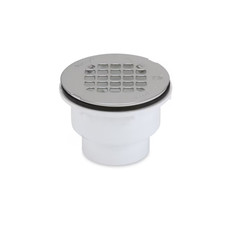 Oatey 2-in PVC Shower Drain with Round Stainless Steel Strainer