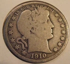 1910 P Barber Half Dollar, Only 418K Minted  (10PEG1)