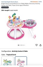 Bright Starts Around We Go 2-in-1 Walk-Around Baby Activity Center Table BNIB