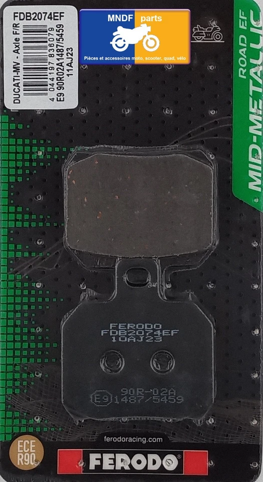 Plaquettes Ferodo de frein arrière - Yamaha 125 /150 Majesty 2001-2011 - Photo 2/2