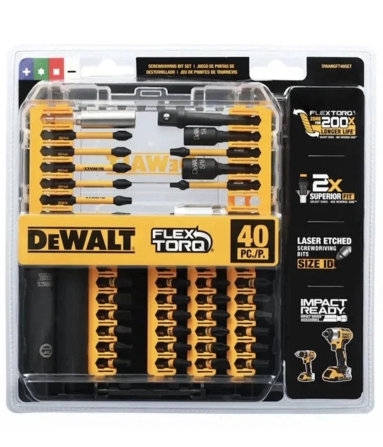DEWALT FlexTorq Impact Driver Bit Set 40 - Piece - Brand New - Free Shipping!