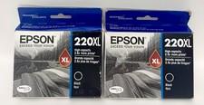 Epson 220XL Black Ink Cartridge 2 Pack New Sealed 6/2024