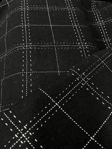 $30 for 2 Yards ,Black Stitched 60%wool Flannel ,jacket,Skirt,Dress &Shawl #110 - product listing photo