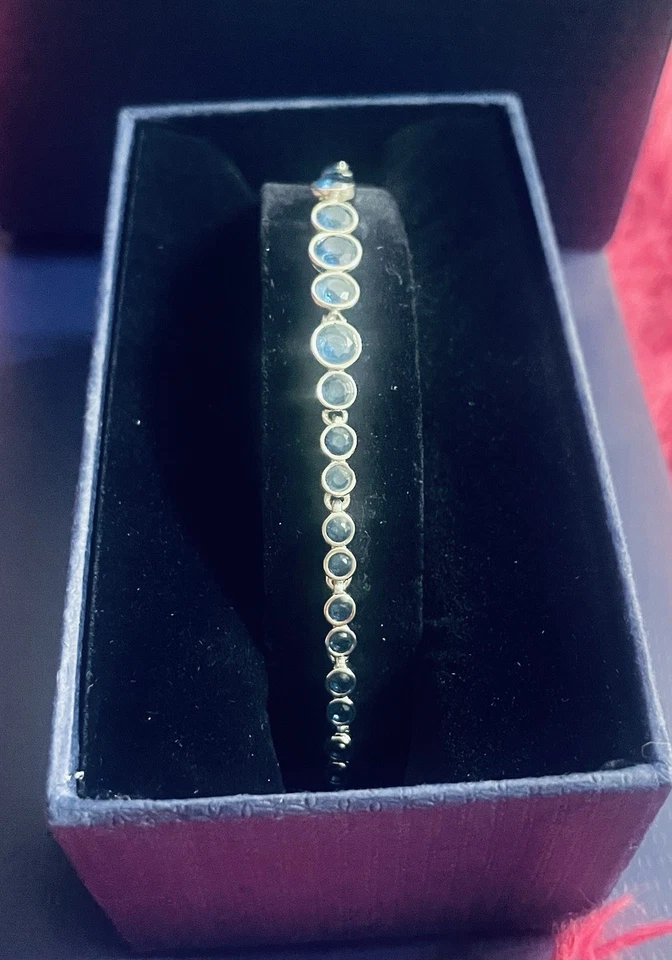 Grab A Bargain - Pulsera Tenis Imber Azul, Caja, Bolsa de Regalo, PVP £99 Foto 4 de 4