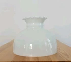 Vintage White Milk Glass 10" Ruffled Shade