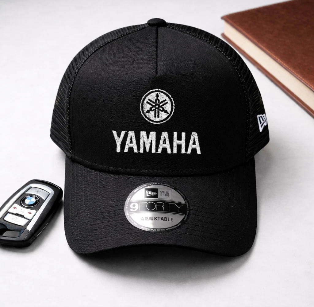 Yamaha Embroidered Trucker Hat Mesh Adjustable Snapback Motorcycle Cap