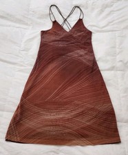 EXPRESS Brown Strappy Slip Dress Women’s Size 1/2 – Abstract Swirl Print