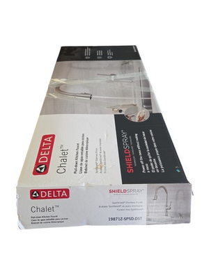 #ad Delta Chalet pulldown kitchen faucet Silver With Soap Dispenser Silver $80.00