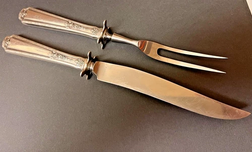 TOWLE LOUIS XIV STERLING SILVER CARVING SET FORK AND KNIFE