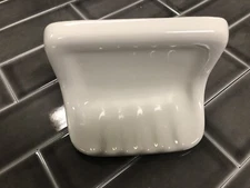 Soap Dish American Olean Gloss White Ceramic Starting Line NEW AO10BA725CC1P