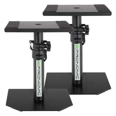 Paar Tisch Ständer Stativ Studio Monitor Lautsprecher DJ Boxen Stand Schwarz