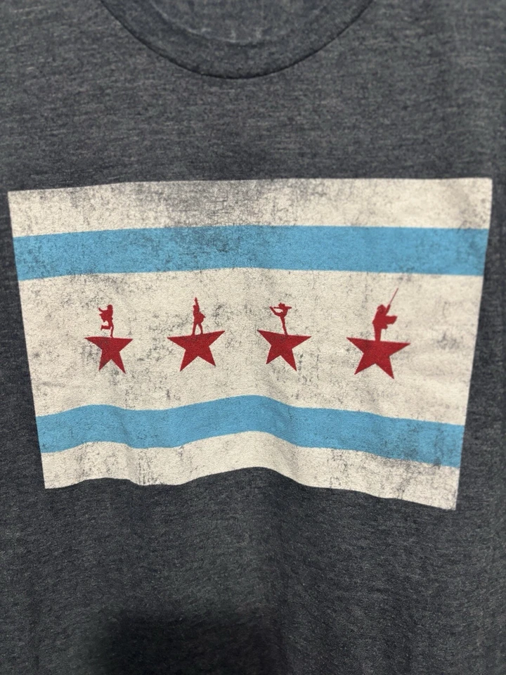 Camiseta gris con logotipo de Hamilton Chicago para hombre talla mediana Foto 2 de 4