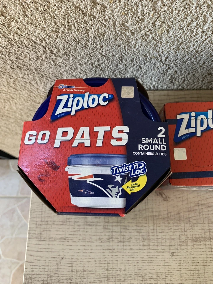 Conjunto de bolsas de freezer deslizantes NFL New England Patriots Ziploc 1 galão e dois recipientes - Imagem 2 de 4