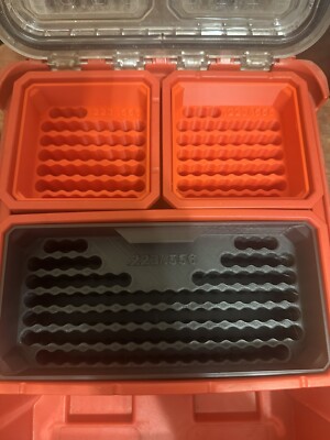 Milwaukee Packout Bin Insert for 223 Remington- Ammo Box Organizer 4X4 (RED)