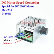 DC220V 20A DC Motor Speed Controller Speed Control Regulator Switch AC220V Input