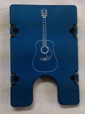 Acoustic Guitar, Aluminum Wallet/Credit Card Holder, RFID Protection, Blue