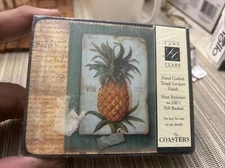 Vintage Lady Clare Hand Crafted Lacquered Finish,felt Back Coasters New In Box.