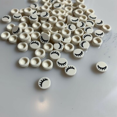 100 per lot NEW LEGO 'Eyelash' 1x1 Round ''No. 36'' Flat Tiles (19241/6097402)