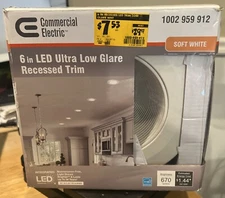 Commercial Electric 6 inch 3000K Soft White Integrated LED Recessed Trim