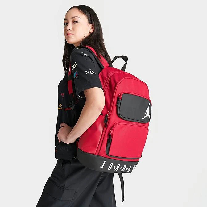Air Jordan Essential Red Black White Back to School 25 L Backpack 9A0670 H24 NEW - Image 2 of 2