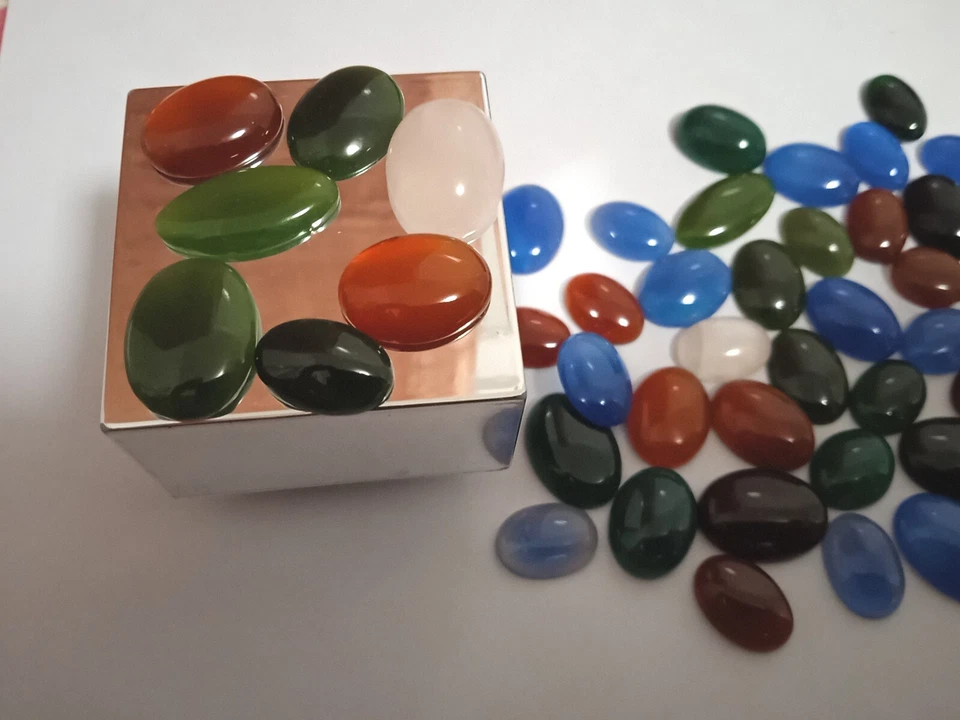 Agata 25pc multicolore cabochon 15-19mm DA MONTARE GIOIELLI ORAFO - Imagen 3 de 4