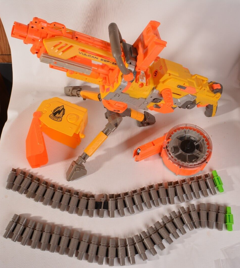 UNTESTED Nerf Vulcan EBF25 Blaster Nerf Gun W/ Ammo Belts, Ammo Box