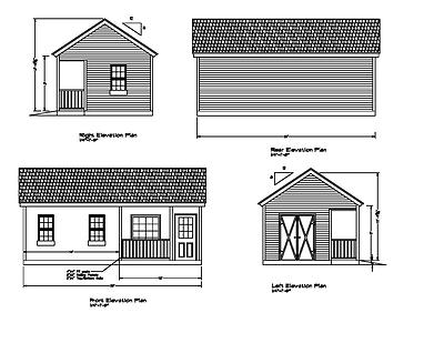 Shed Plans 26 X14 Drawings Blueprints Shed 14 X26 Gable Front Porch 2614gblfp Ebay