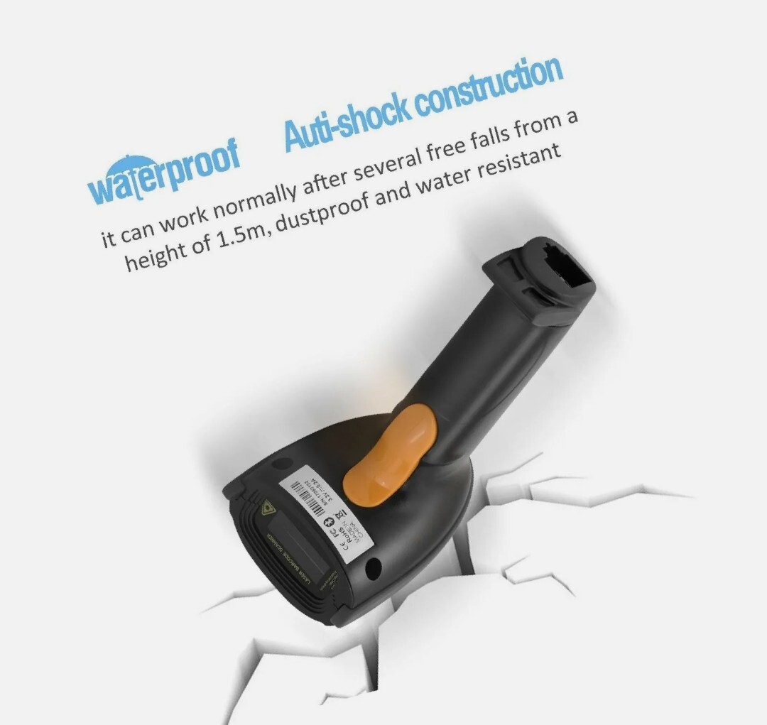 Barcode Scanner 1D Handheld Wired Barcode Reader, USB Laser