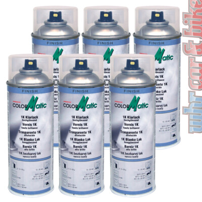 ColorMatic 1K Klarlack Professional 6x 400ml hochglänzend transparent Spraydose