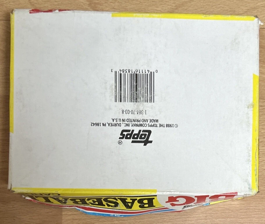 Paquete de cera de tarjeta Topps Big Baseball 1988 vacío 3ª serie Mark McGwire en la foto Foto 2 de 4