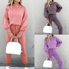 Sports 2 PCS Joggers Lounge wear Tracksuits Ladies Womens Active Pyjamas