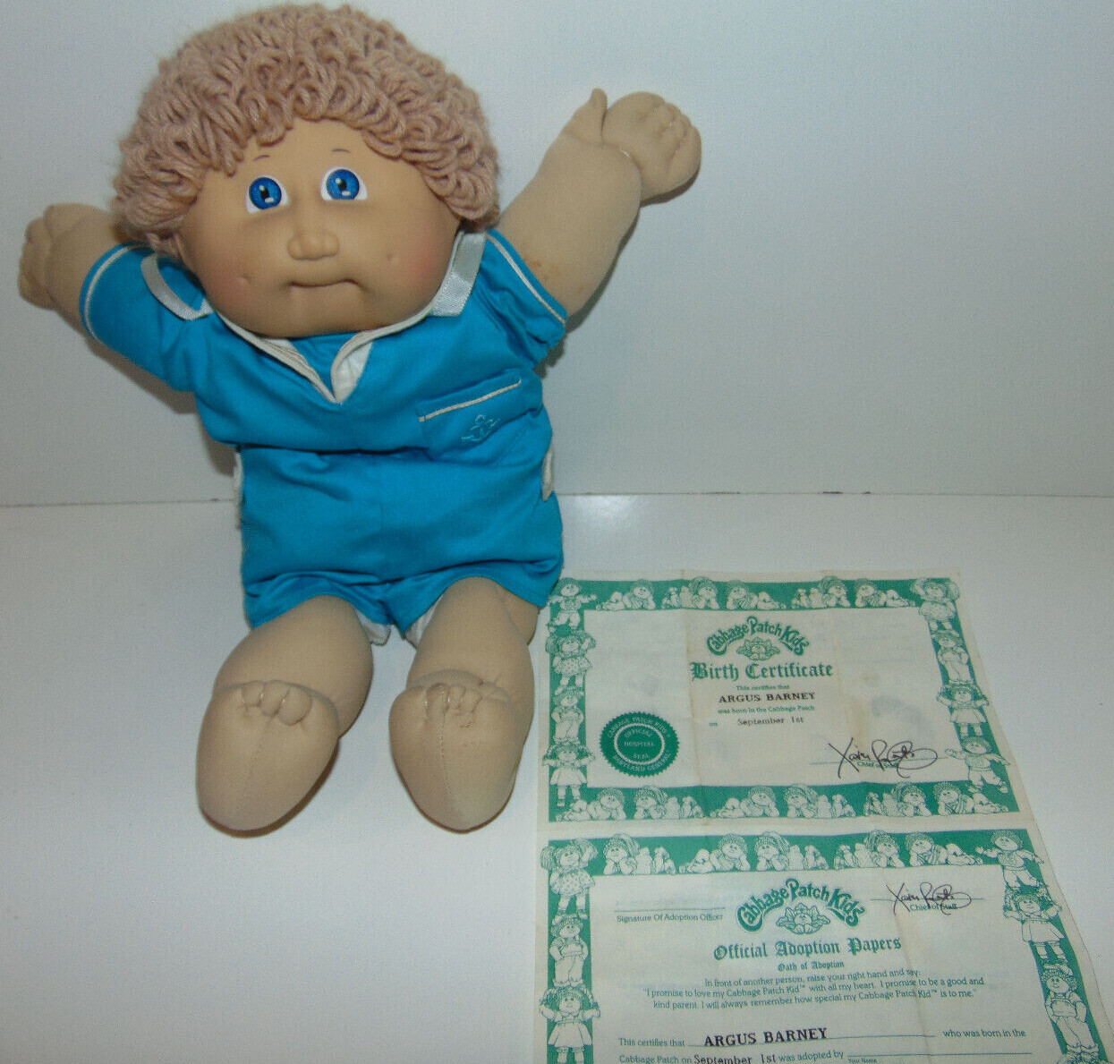 Vintage Cabbage Patch Kids BOY in BLUE SAILOR SUIT 1984 16” W/ Birth  Certificate | eBay
