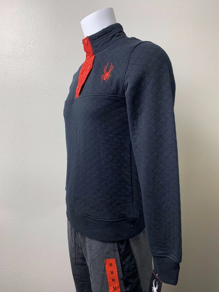 Spyder | Pullover L/S acolchado Frontier para hombre | Negro | Pequeño | Nuevo con etiquetas $149 Foto 2 de 4
