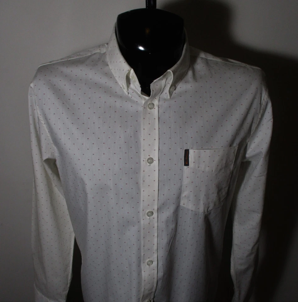 Белая рубашка BEN SHERMAN из 100% хлопка с длинным рукавом размер L - Изображение 2 из 4
