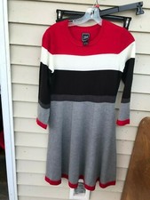 JH Long Sleeve Color stripe Sweater knit Dress STRETCH Size Small