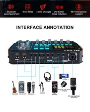 M16 Professional Live Streaming Sound Card, Podcast Audio Interfaces Equipments