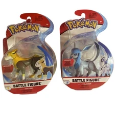 Lot Of 2 Jazwares Pokémon Battle Figure Glaceon Bolton  Articulated  2021 - NEW
