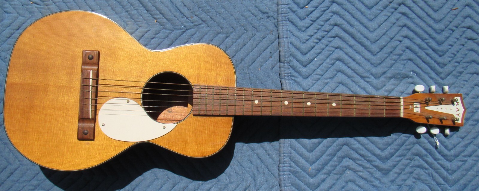 Rare Vintage Kay Parlor Guitar Six String Acoustic Nicely Figured Spruce Top