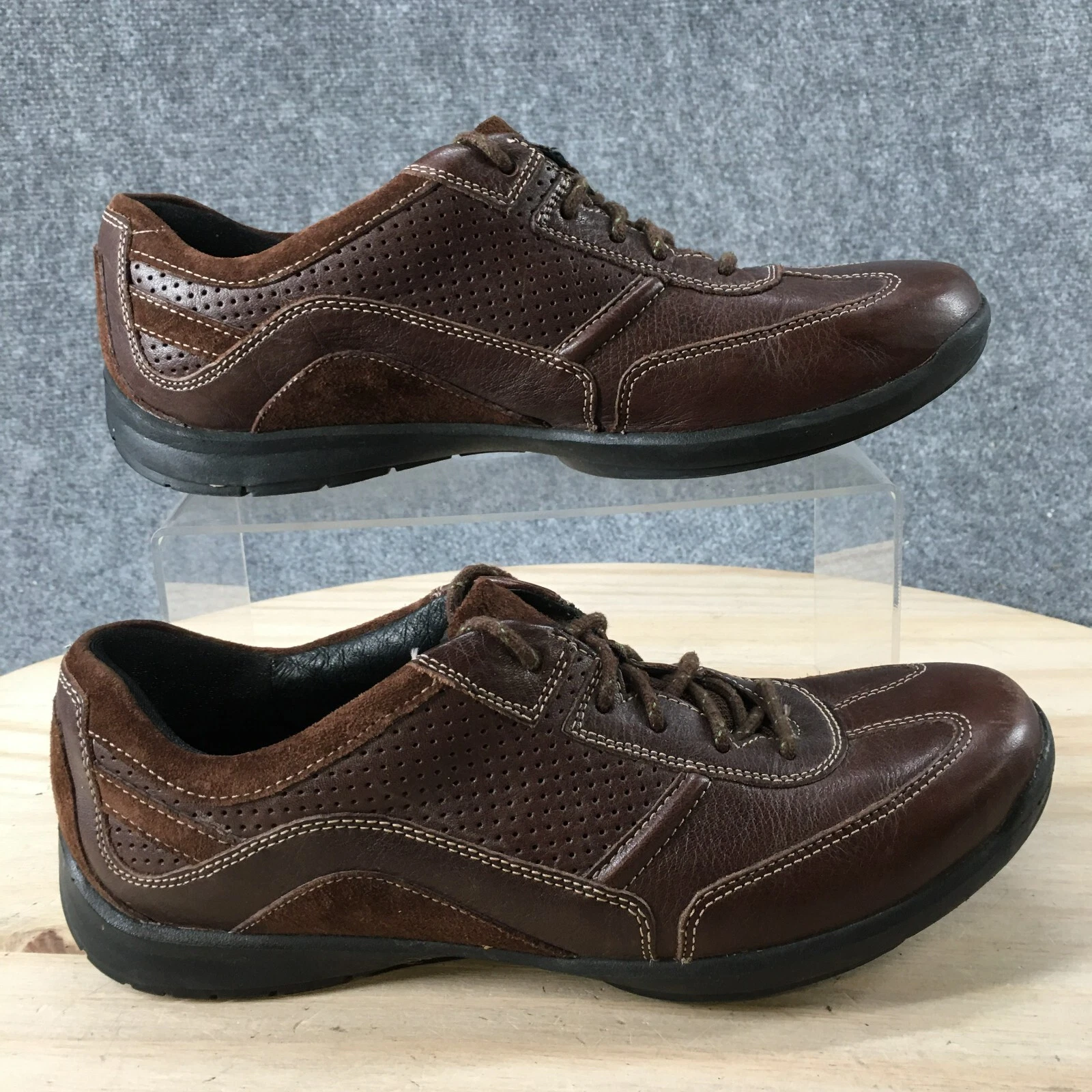 Scarpe Clarks donna 9 5 N casual Oxford marrone pelle stringate comode top basso