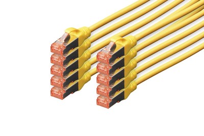 DIGITUS CAT 6 S-FTP patch cord, Cu, LSZH AWG 27/7, length 1 m, 10 pieces, color 