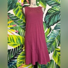 LOFT XS Pink Floral Embroidered Sleeveless Summer Preppy Casual Travel Dress