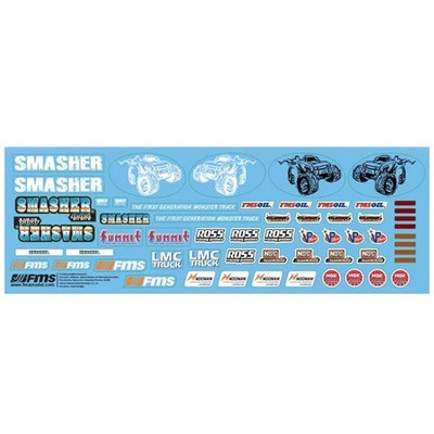 FMS 12402bu Smasher Aufkleberblatt
