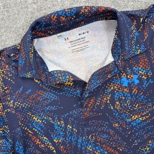 Under Armour The Playoff 3.0 Shirt Medium Polo Loose Fit Golf Blue 1378677 Men's