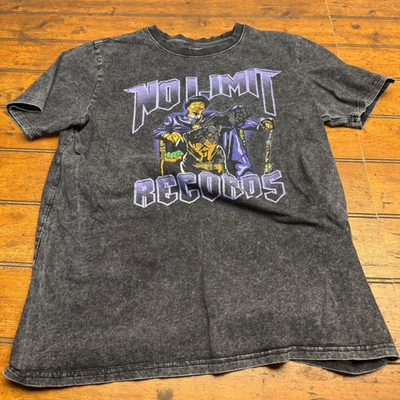 #ad No Limit Records Graphic T Shirt Men#x27;s Size L Black Acid Wash $30.00