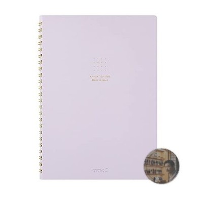 MIDORI DESIGNPHIL A5 Purple Dot Grid Spiral Notebook 120 Pages New