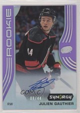 2019-20 Upper Deck Synergy Rookies Purple 8/44 Julien Gauthier #69 Auto 3vx