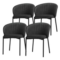 4Er Set Esszimmerstuhl Polsterstuhl KüChenstuhl Wohnzimmerstuhl Stoff Anthrazit
