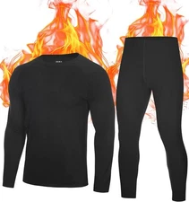 Thermal Underwear Long Johns with Fleece Lined Winter Warm Base Layer Top Bottom