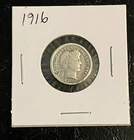 1916-P Barber Dime Silver US Coin VF
